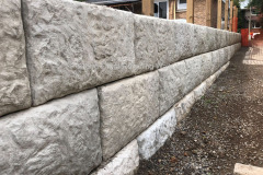 6’ high precast concrete block retaining wall. Burlington, Ontario.
